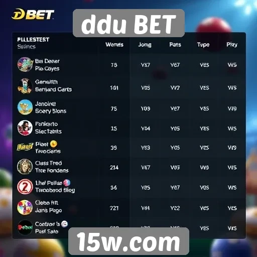 Comparativo de jogos disponíveis na ddu BET